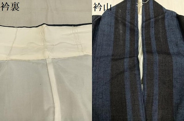 平和屋着物●本場結城紬 重要無形文化財 100亀甲 間道 正絹 逸品 AAAW0076ph