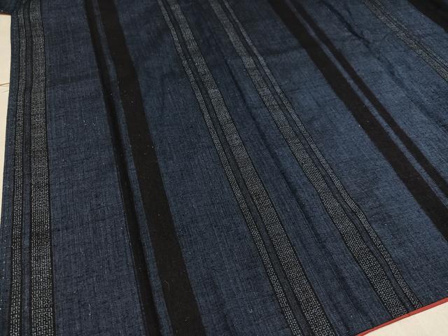平和屋着物●本場結城紬 重要無形文化財 100亀甲 間道 正絹 逸品 AAAW0076ph