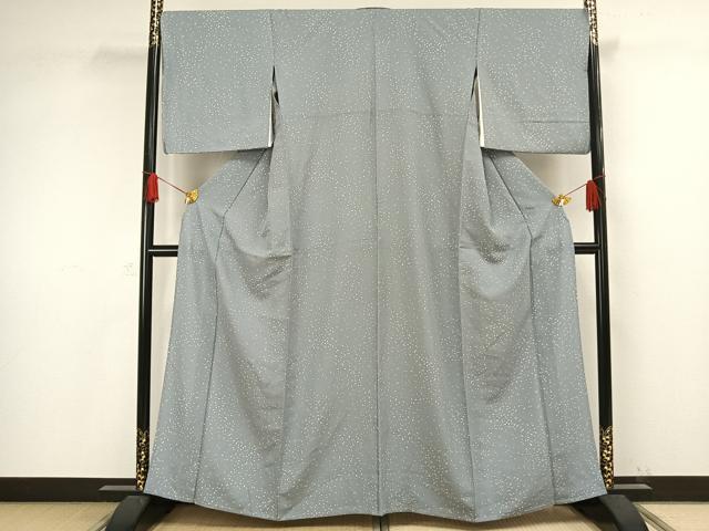 平和屋着物▽上質な小紋 単衣 幾何学文様 正絹 逸品 AAAW1257fy