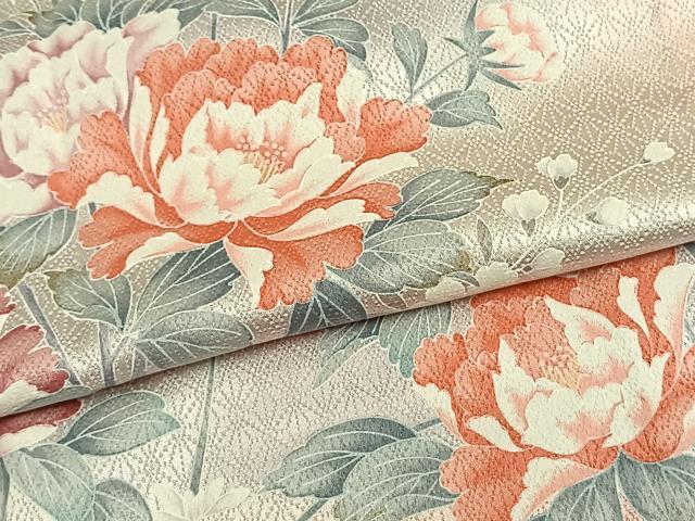 平和屋着物▽訪問着 単衣 草花文 暈し染め 正絹 逸品 AAAW1258fy