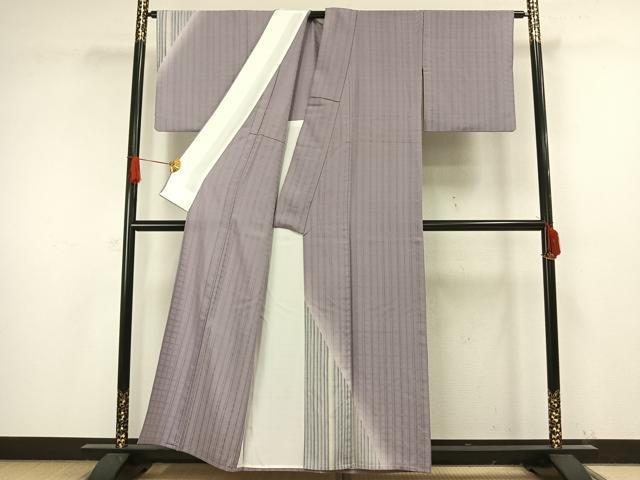 平和屋着物▽訪問着 単衣 切嵌文 吉野間道 反端付き 正絹 逸品 AAAW1268fy