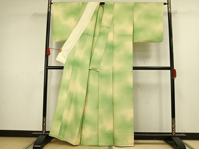 平和屋着物▽上質な小紋 単衣 霞文 正絹 逸品 AAAW1278fy