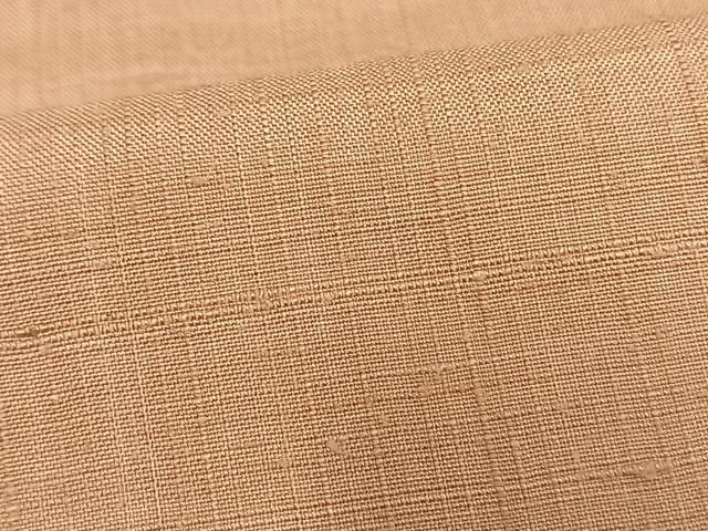 平和屋着物▽上質な紬 単衣 色無地 一斤染色 正絹 逸品 AAAW1292fy