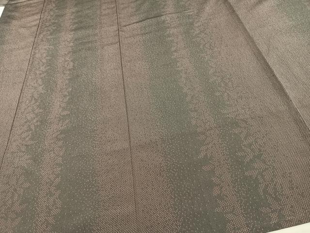 平和屋着物▽本塩沢 単衣 草花間道 正絹 逸品 AABJ8188ck