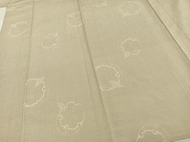 平和屋着物▽本塩沢 単衣 110亀甲 雪輪文 正絹 逸品 AAAW1311fy