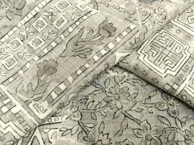 平和屋着物▽上質な小紋 単衣 紬地 切嵌文 正絹 逸品 未使用 AAAW1318fy