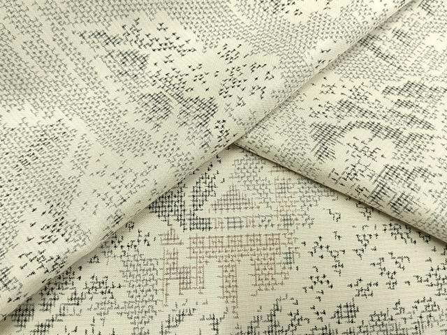 平和屋着物▽上質な紬 単衣 風景文 正絹 逸品 AAAW1321fy