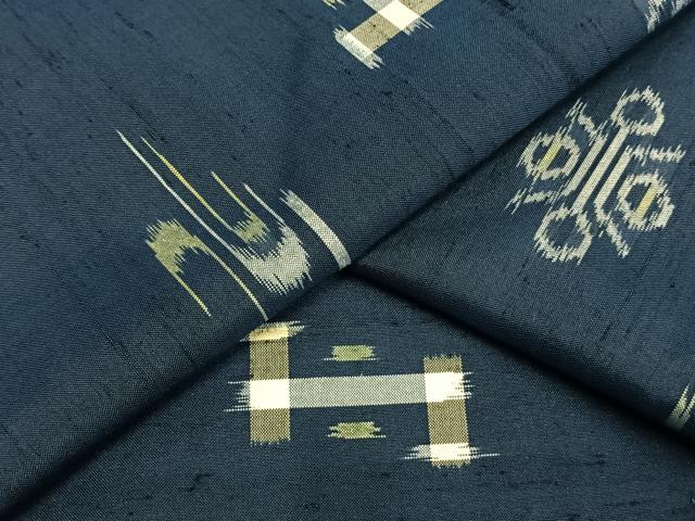 平和屋着物▽上質な紬 単衣 琉球絣 正絹 逸品 AAAW1325fy