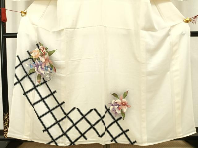 平和屋着物▽訪問着 単衣 刺繍 草花文 暈し染め 銀糸 銀彩 三越扱い 正絹 逸品 AAAW1330fy