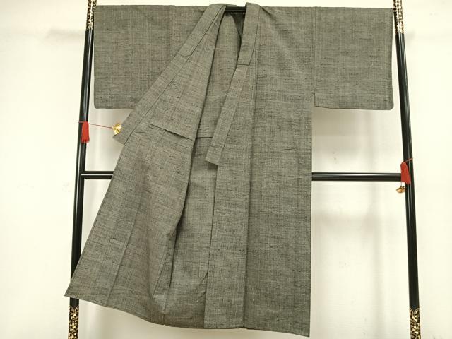 平和屋着物▽男性 単衣 紬 霞文 正絹 逸品 AAAW1343fy