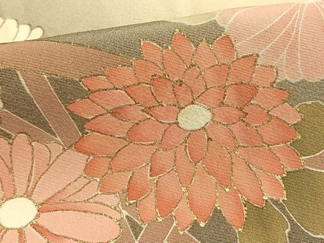 平和屋着物▽訪問着 単衣 刺繍 草花文 金彩 正絹 逸品 AAAW1345fy