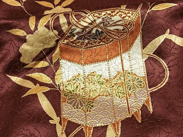 平和屋着物▽訪問着 単衣 駒刺繍 貝桶文 金彩 正絹 逸品 AAAW1346fy