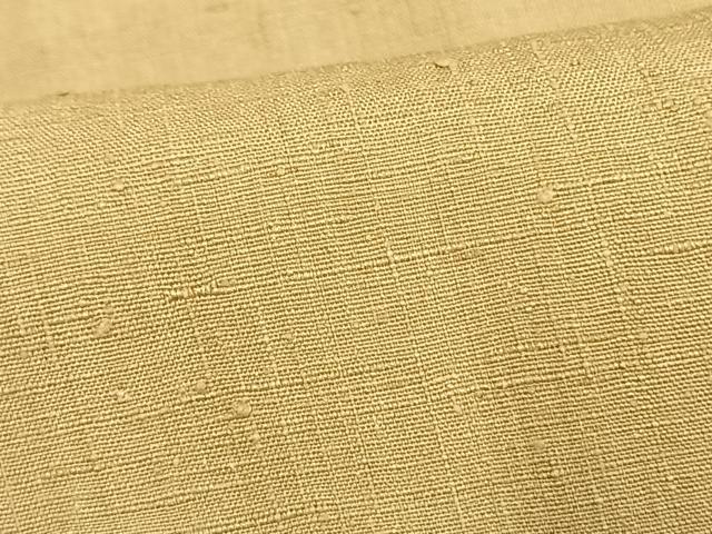 平和屋着物▽上質な紬 単衣 色無地 枯色 正絹 逸品 AAAW1355fy