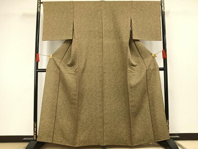 平和屋着物▽上質な小紋 単衣 霞文 正絹 逸品 AAAW1362fy