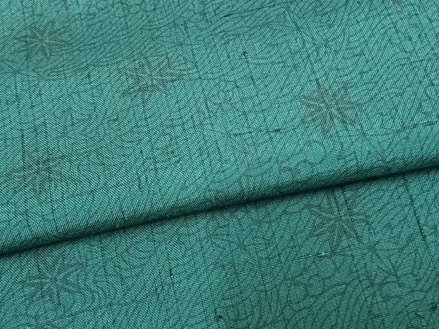 平和屋着物▽上質な小紋 単衣 紬地 舞葉文 正絹 逸品 AAAW1365fy
