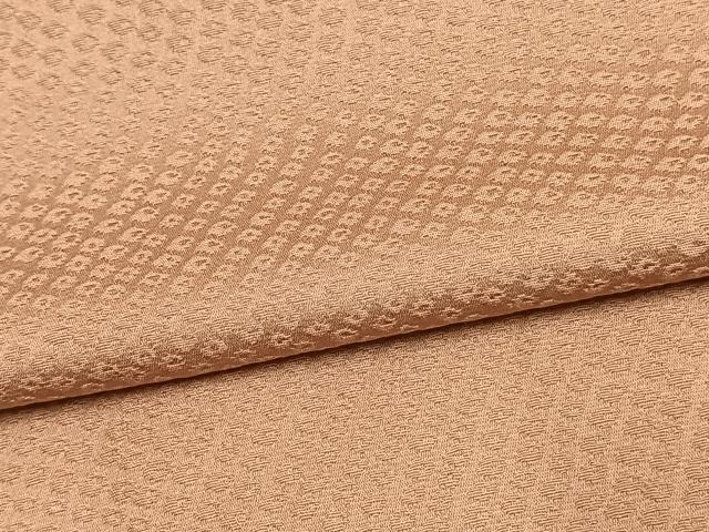 平和屋着物▽上質な色無地 単衣 鹿の子地紋 珊瑚色 正絹 逸品 未使用 AAAW1366fy