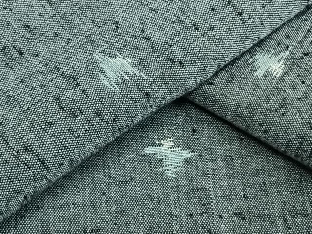 平和屋着物▽上質な紬 単衣 幾何学文様 正絹 逸品 AAAW1378fy