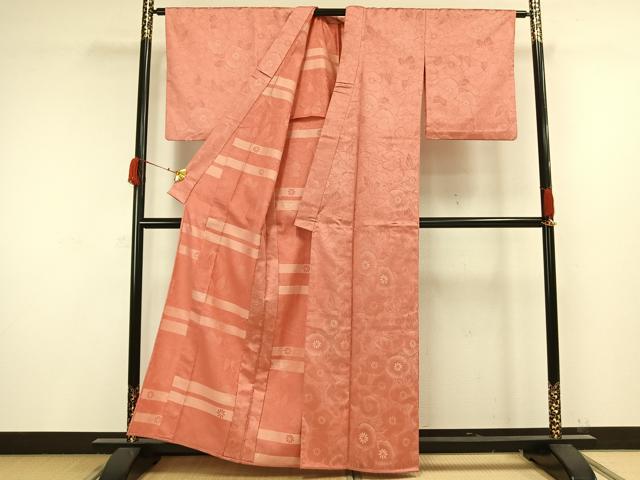 平和屋着物▽小紋 単衣 草花地紋 AAAW1381fy