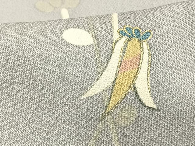 平和屋着物▽訪問着 単衣 草花文 暈し染め 金銀彩 正絹 逸品 AAAW1383fy