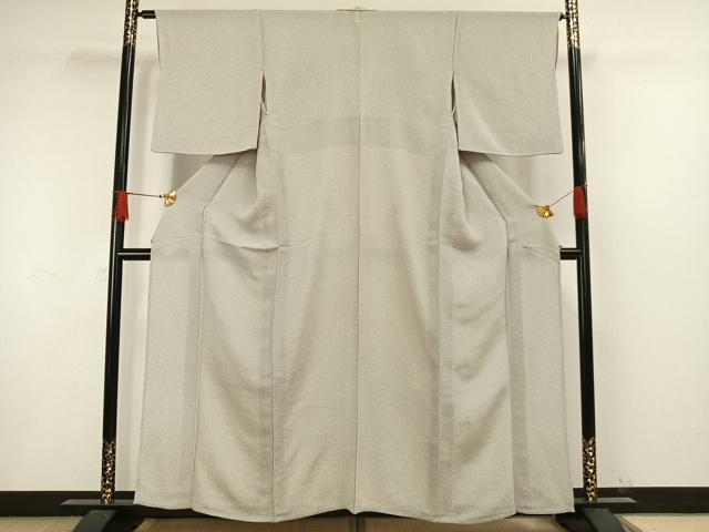 平和屋着物▽上質な小紋 単衣 箔散らし文 鬼しぼ縮緬 正絹 逸品 AAAW1387fy