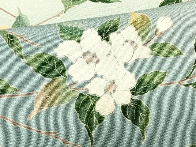 平和屋着物▽訪問着 単衣 友禅 枝花文 暈し染め 正絹 逸品 AAAW1397fy