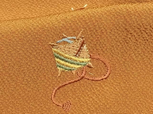 平和屋着物▽訪問着 単衣 総刺繍 宝尽くし文様 金糸 正絹 逸品 AAAW1400fy