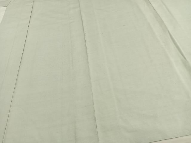 平和屋着物▽上質な紬 単衣 色無地 白花色 正絹 逸品 AAAW1409fy