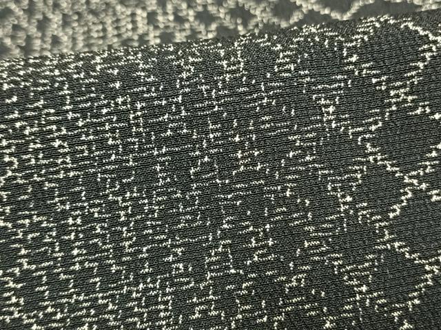 平和屋着物▽本塩沢 単衣 網目文 黒地 正絹 逸品 AAAW1410fy