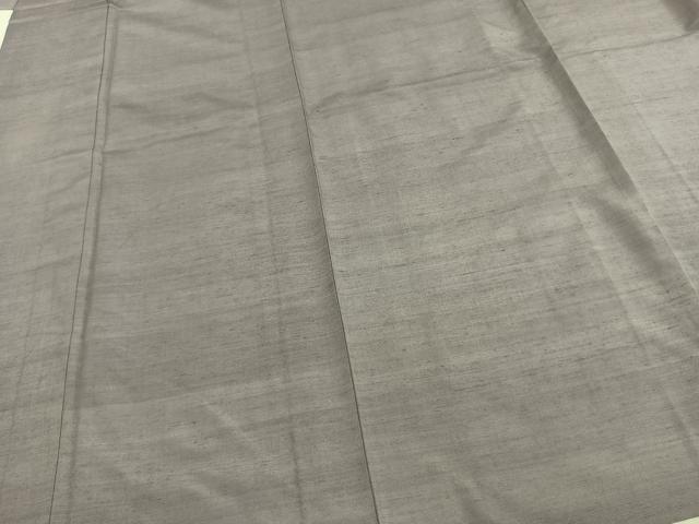 平和屋着物▽上質な紬 単衣 色無地 牡丹鼠色 正絹 逸品 AAAW1415fy