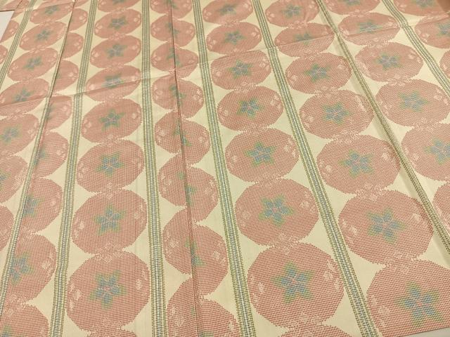 平和屋着物▽上質な紬 単衣 花丸文 正絹 逸品 AAAW1420fy