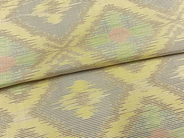 平和屋着物▽本場大島紬 単衣 花菱文 正絹 逸品 AAAW1422fy