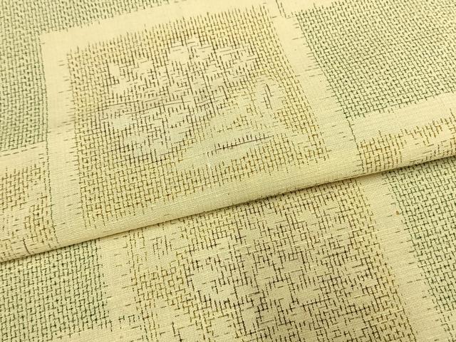 平和屋着物▽上質な紬 単衣 色紙花文 正絹 逸品 AAAW1424fy