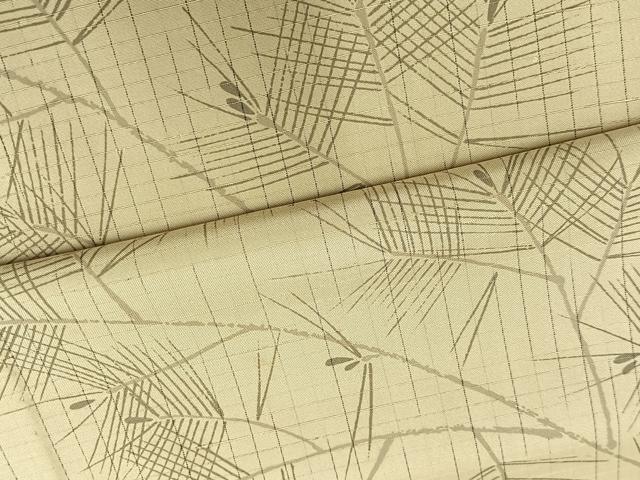 平和屋着物▽訪問着 単衣 紬地 枝葉文 正絹 逸品 AAAW1427fy