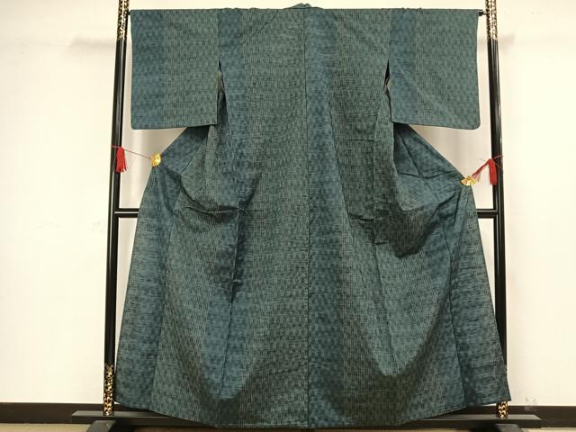 平和屋着物▽上質な紬 単衣 よろけ縞 正絹 逸品 AAAW1434fy