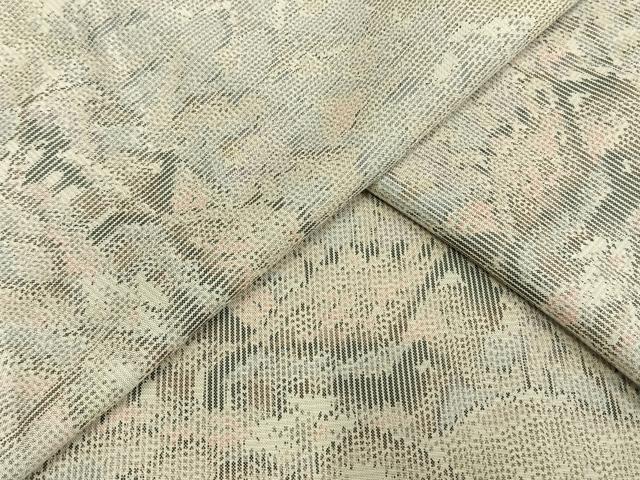 平和屋着物▽上質な紬 単衣 風景樹林文 正絹 逸品 AAAW1443fy