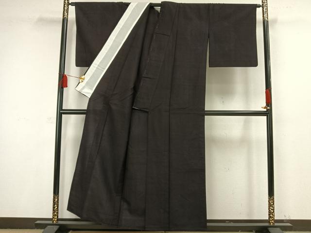 平和屋着物▽上質な紬 単衣 吉祥花文 正絹 逸品 AAAW1444fy