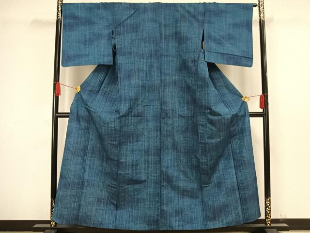 平和屋着物▽上質な紬 単衣 縞 正絹 逸品 AAAW1452fy