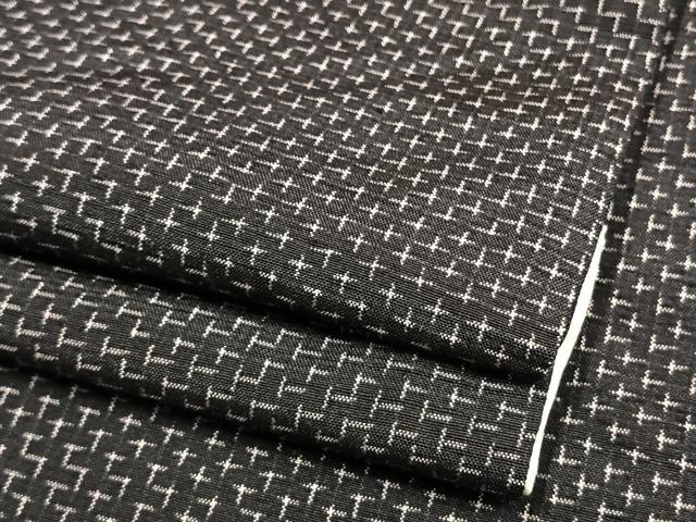 平和屋着物▽上質な紬 単衣 十字絣 正絹 逸品 AAAW1453fy