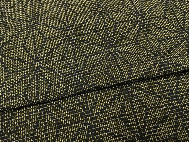 平和屋着物▽上質な紬 単衣 麻の葉文様 正絹 逸品 AAAW1455fy