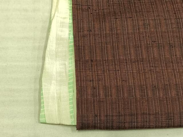 平和屋着物▽上質な紬 単衣 横段文 正絹 逸品 AAAW1456fy