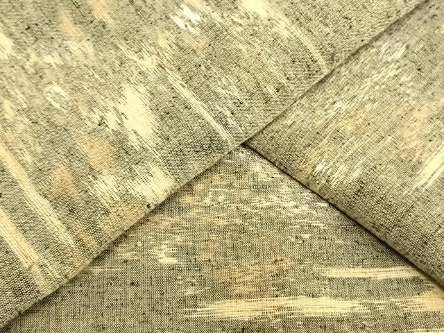 平和屋着物▽上質な紬 単衣 草花文 正絹 逸品 AAAW1461fy