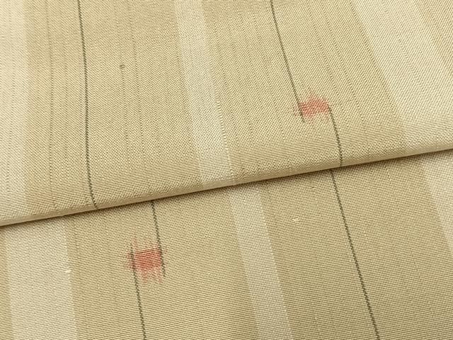 平和屋着物▽上質な紬 単衣 縞 正絹 逸品 AAAW1510fy