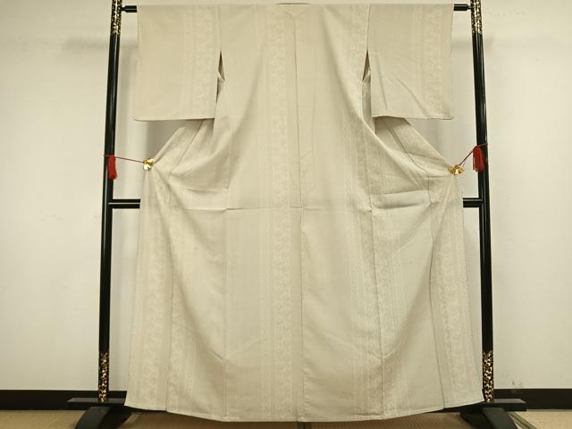 平和屋着物▽本塩沢 単衣 110亀甲 草花間道 正絹 逸品 AAAW1519fy