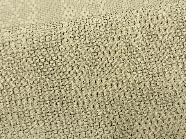 平和屋着物▽本塩沢 単衣 110亀甲 草花間道 正絹 逸品 AAAW1519fy