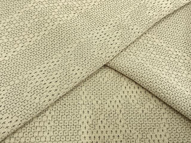 平和屋着物▽本塩沢 単衣 110亀甲 草花間道 正絹 逸品 AAAW1519fy