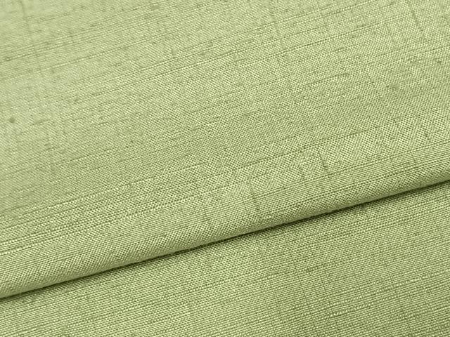 平和屋着物▽上質な紬 単衣 色無地 裏葉柳色 正絹 逸品 AAAW1522fy