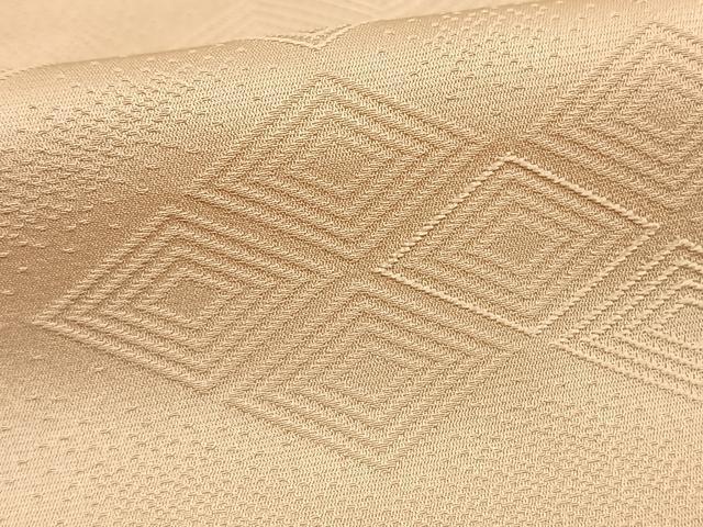 平和屋着物▽上質な色無地 単衣 菱地紋 肌色 正絹 逸品 AAAW1547fy