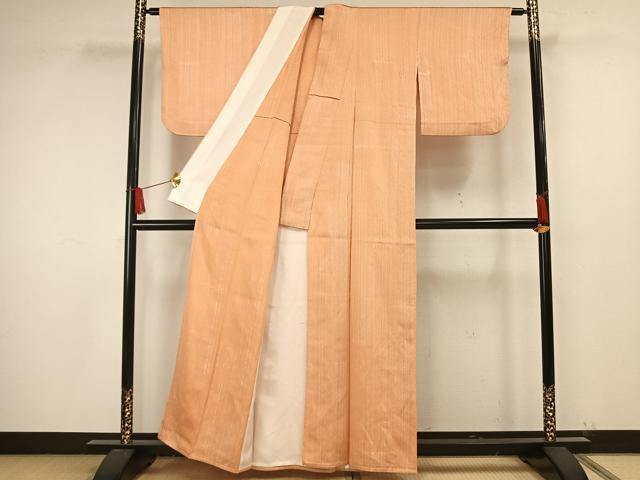 平和屋着物▽上質な小紋 単衣 霞文 正絹 逸品 AAAW1558fy