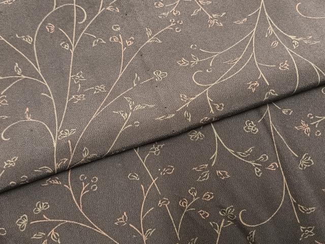 平和屋着物▽上質な小紋 単衣 草花文 正絹 逸品 AAAW1559fy