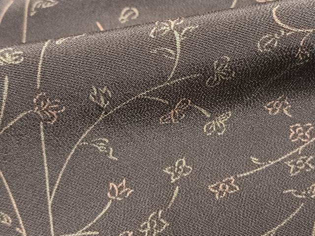 平和屋着物▽上質な小紋 単衣 草花文 正絹 逸品 AAAW1559fy